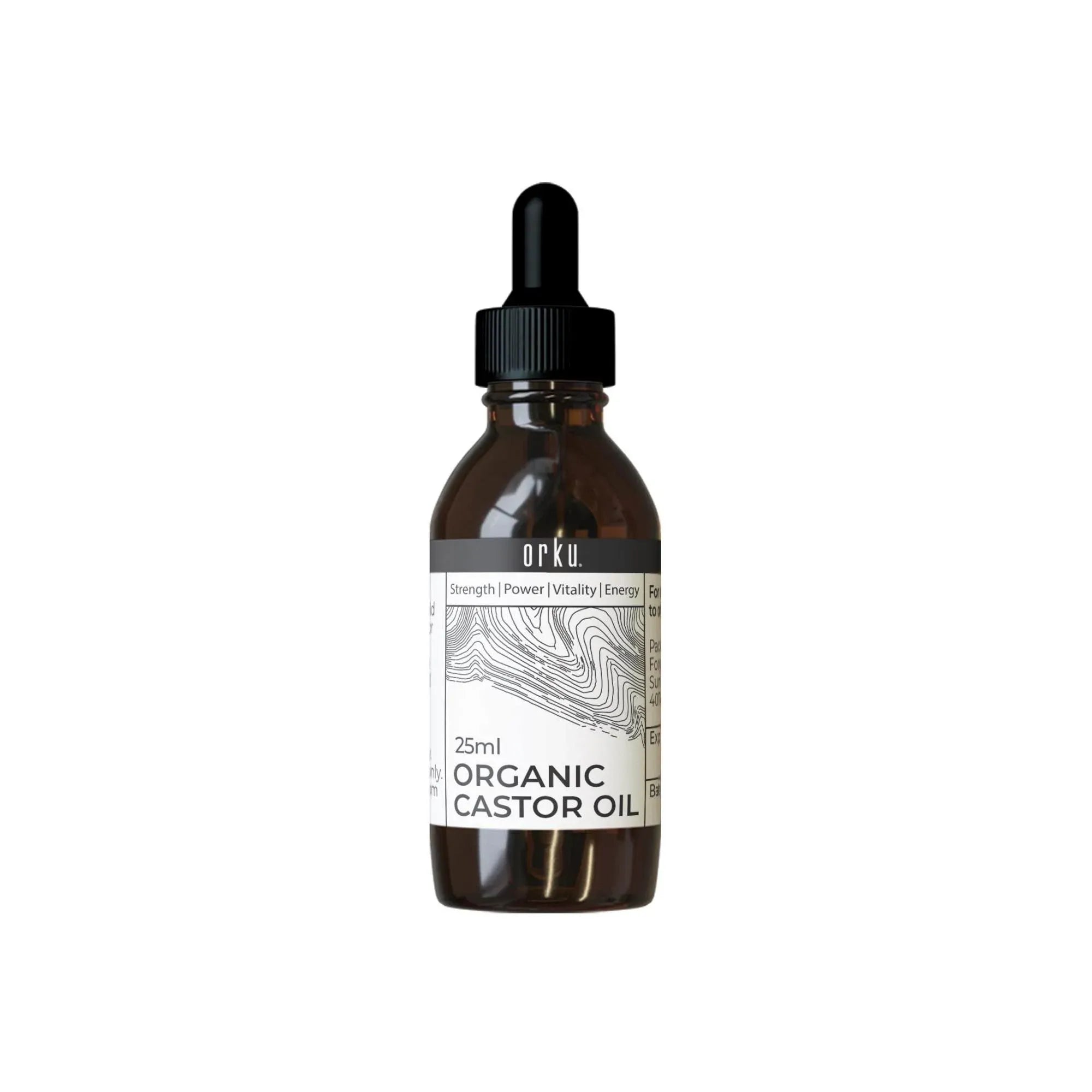 Orku 25ml Organic Castor Oil + Dropper - Hexane Free Cold Pressed
