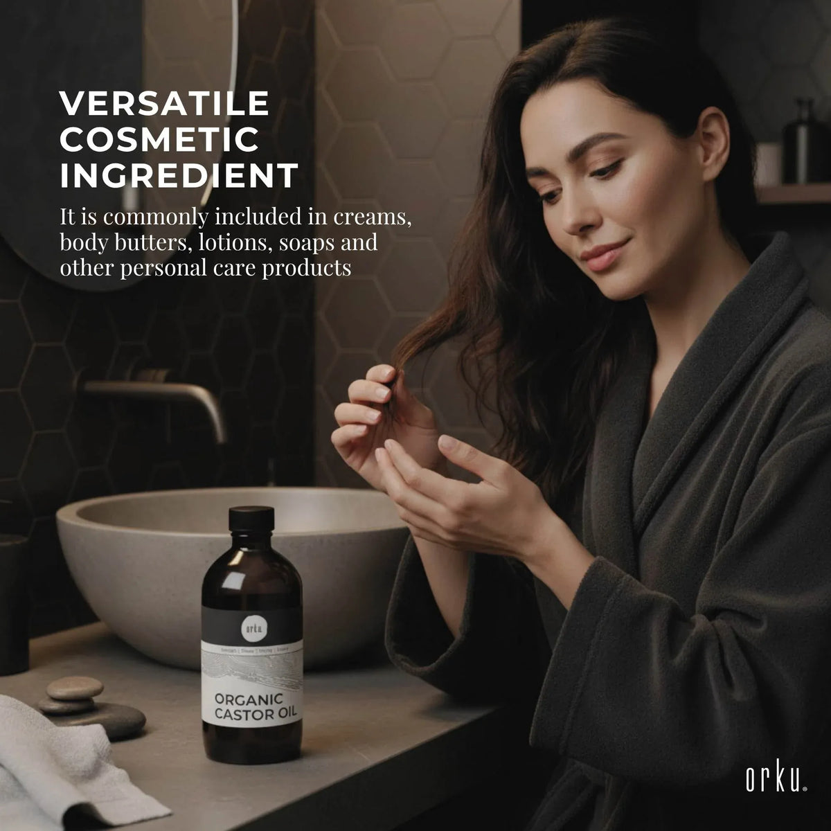Orku 250ml Organic Castor Oil - Hexane Free Cold Pressed