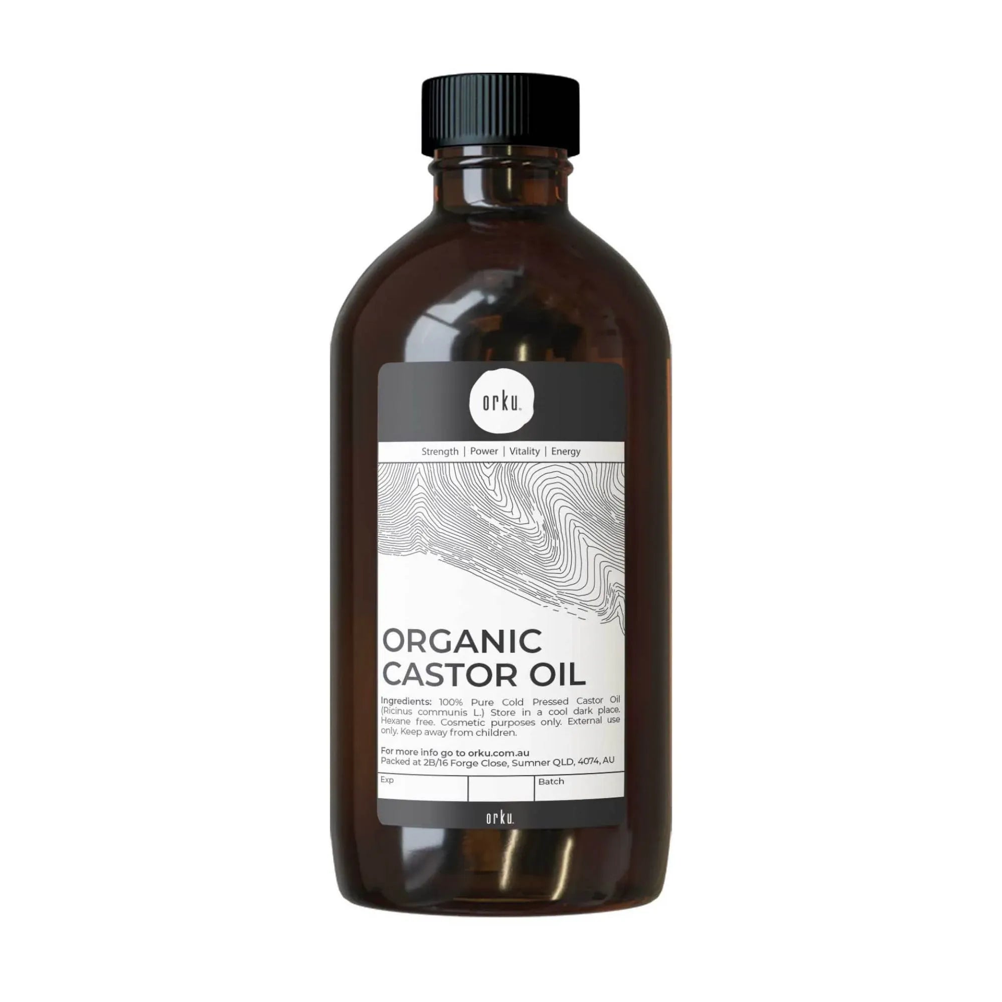 Orku 1L Organic Castor Oil - Hexane Free Cold Pressed