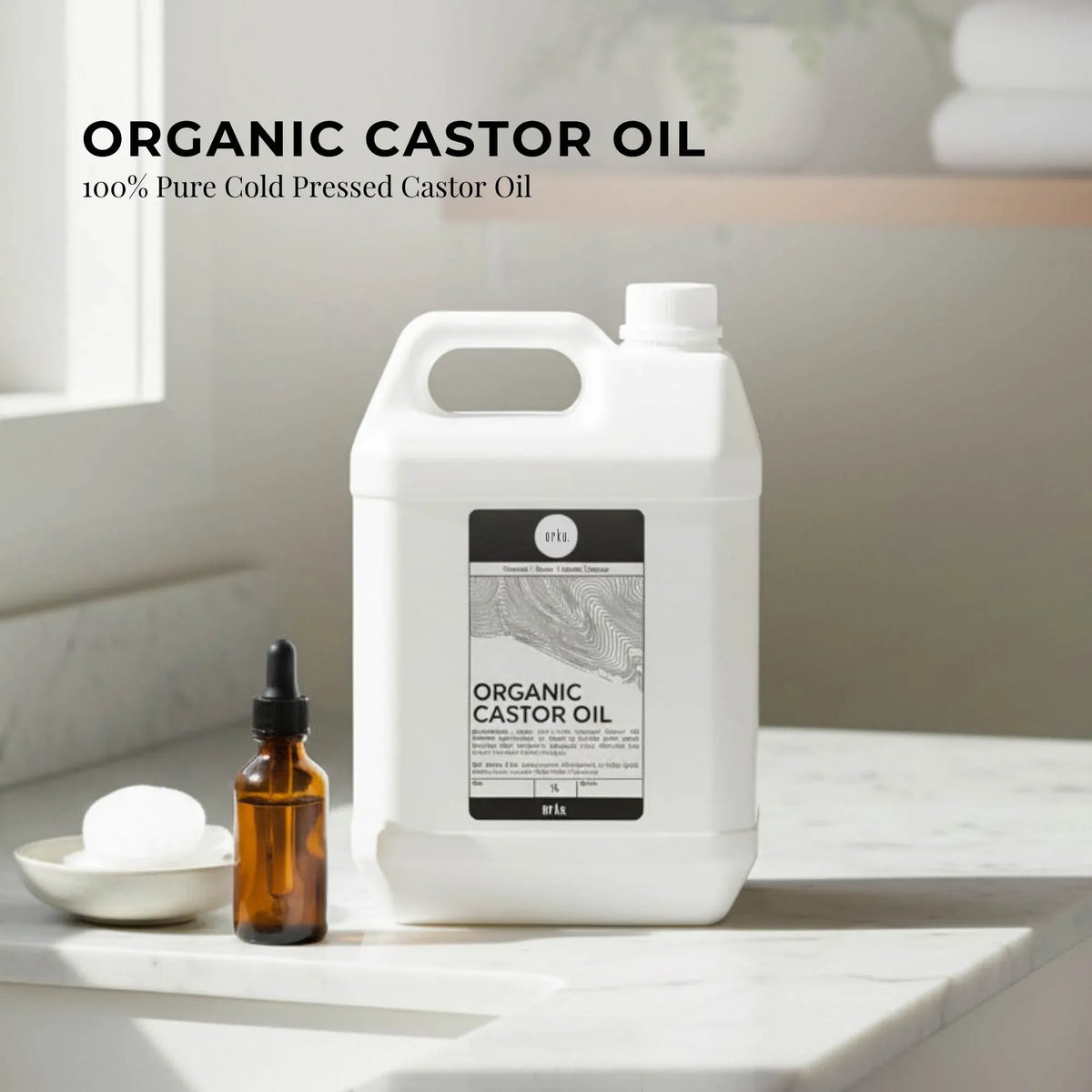 Orku 5L Organic Castor Oil - Hexane Free Cold Pressed
