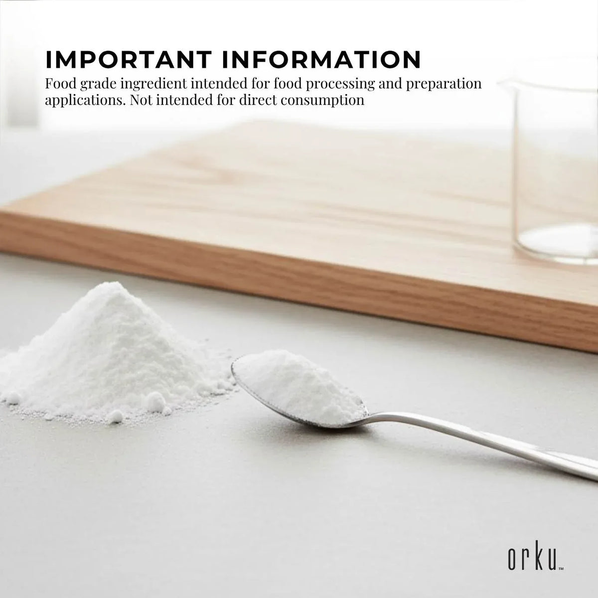 Orku 1Kg Fine Calcium Sulphate Gypsum Powder Tub - Dihydrate Food Grade FCC E516