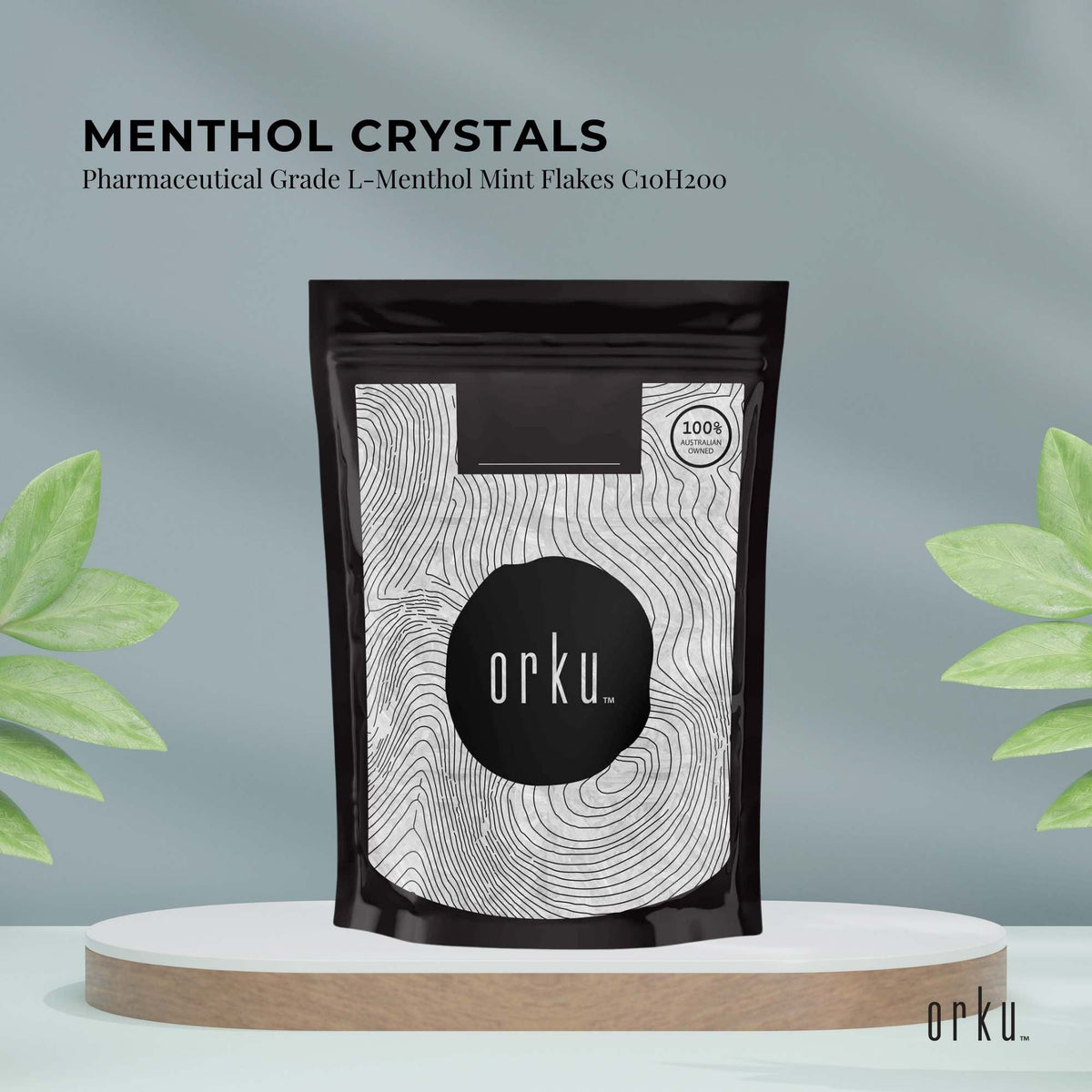 Orku 50g Menthol Crystals - USP Grade L-Menthol Mint Flakes C10H200