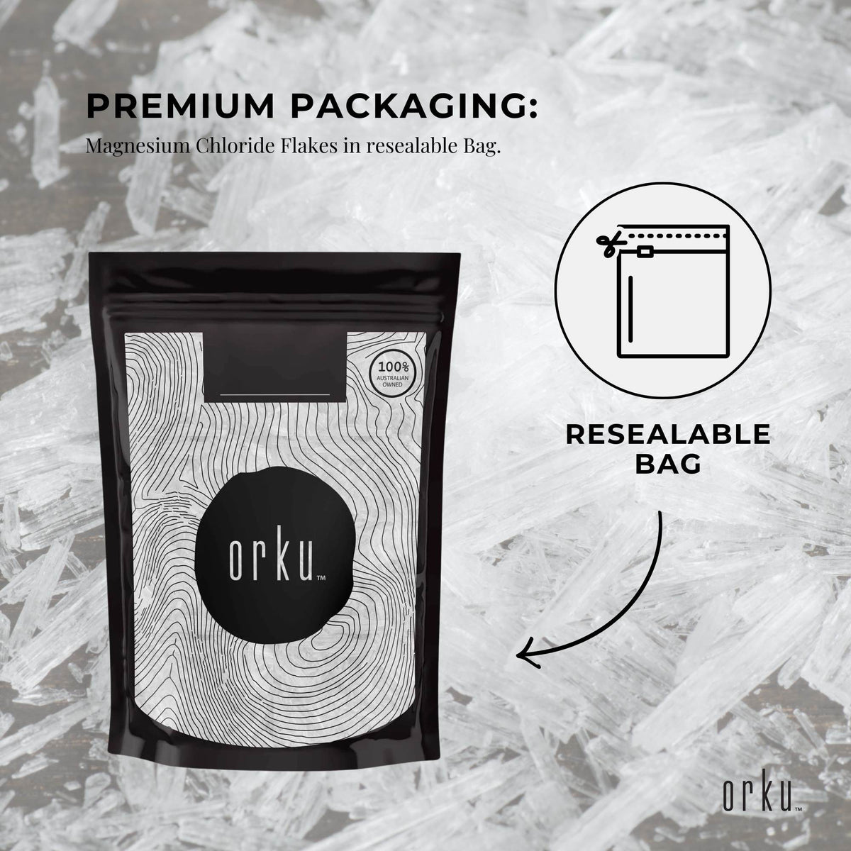 Orku 50g Menthol Crystals - USP Grade L-Menthol Mint Flakes C10H200