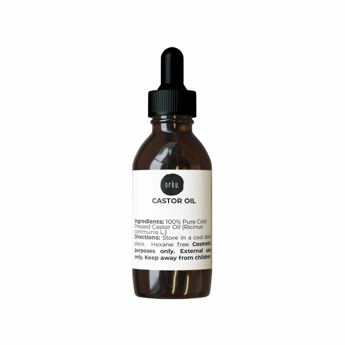 Orku 25ml Castor Oil with Dropper Cold Pressed Virgin Hexane Free