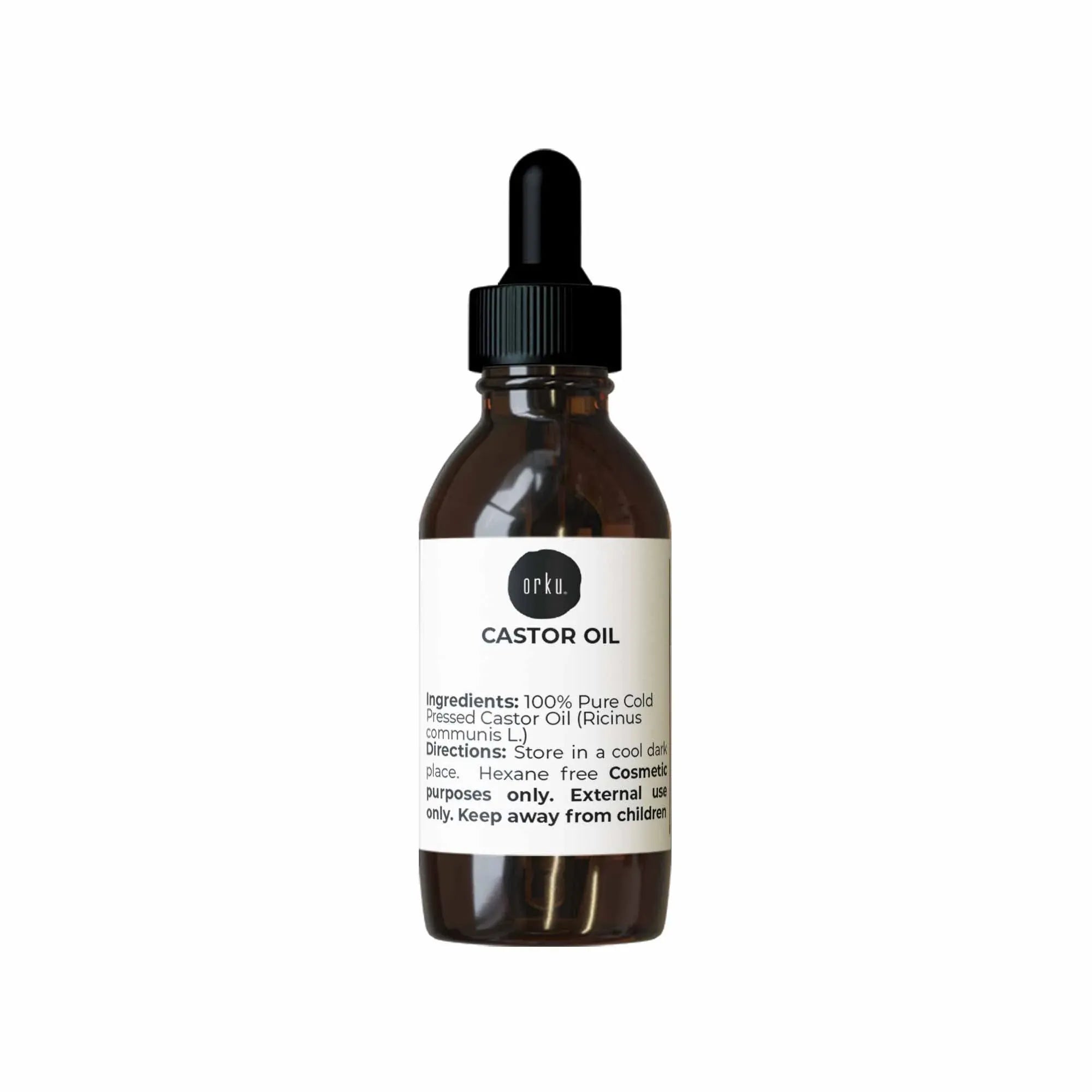 Orku 25ml Castor Oil with Dropper Cold Pressed Virgin Hexane Free