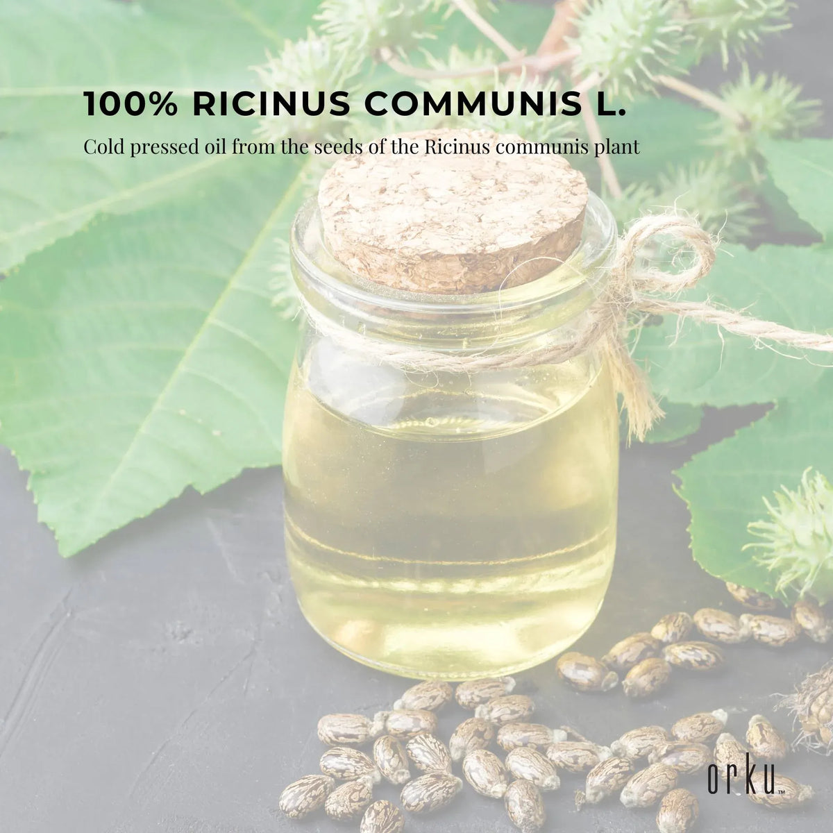 Orku 25ml Castor Oil with Dropper Cold Pressed Virgin Hexane Free
