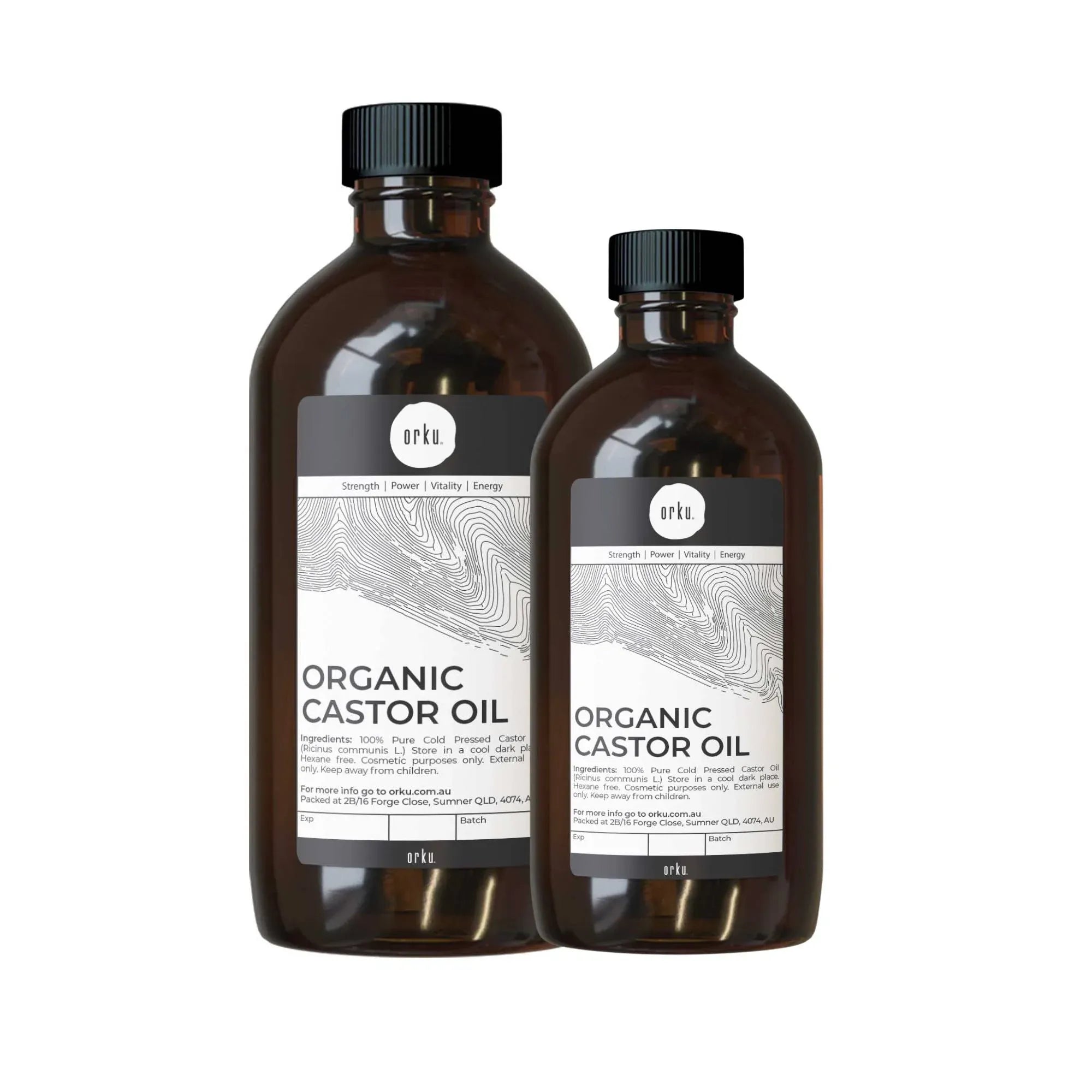Orku 1.5L Organic Castor Oil - Hexane Free Cold Pressed