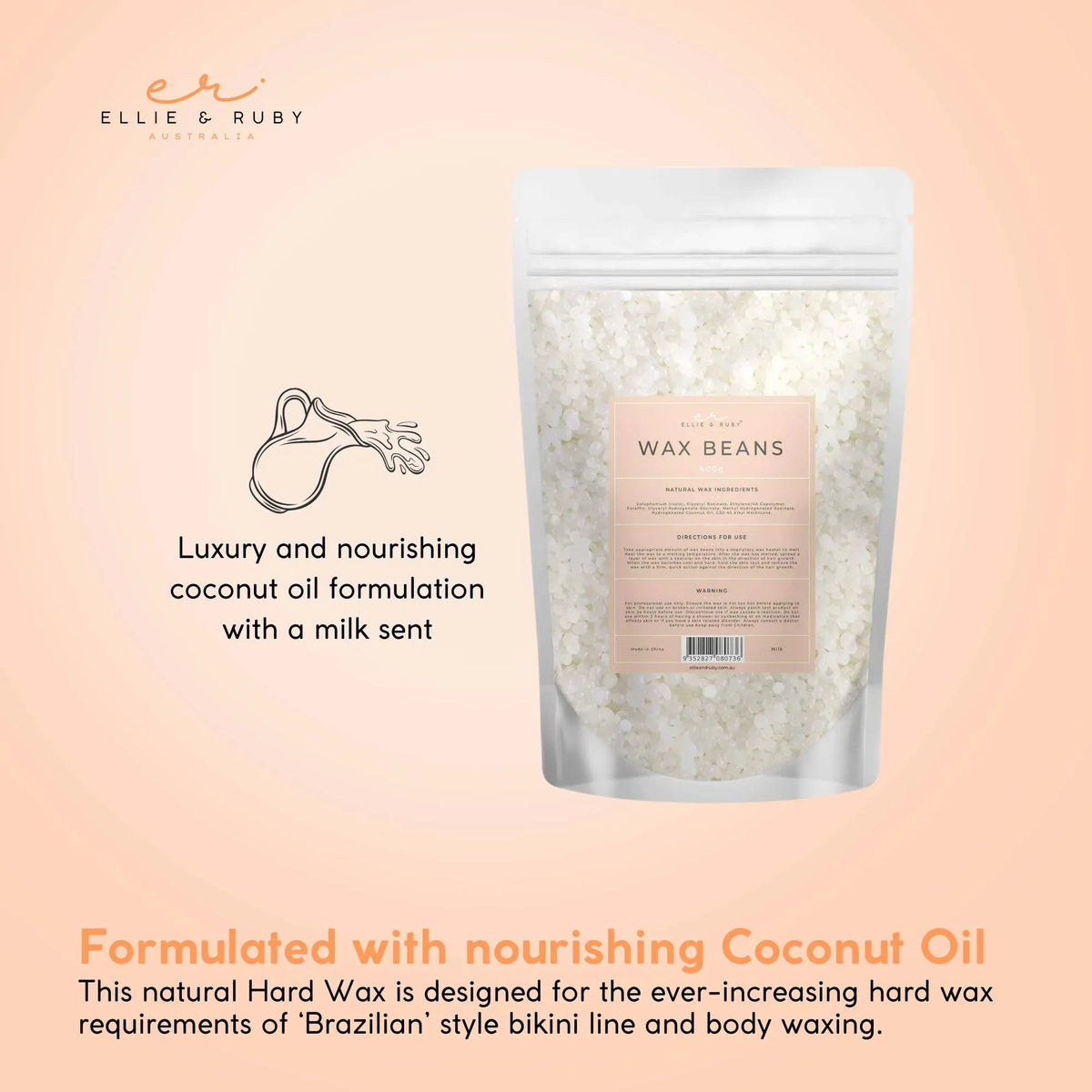 400g Wax Beads Milk - Brazilian Waxing Beans - Stripless Bikini Hair Removal