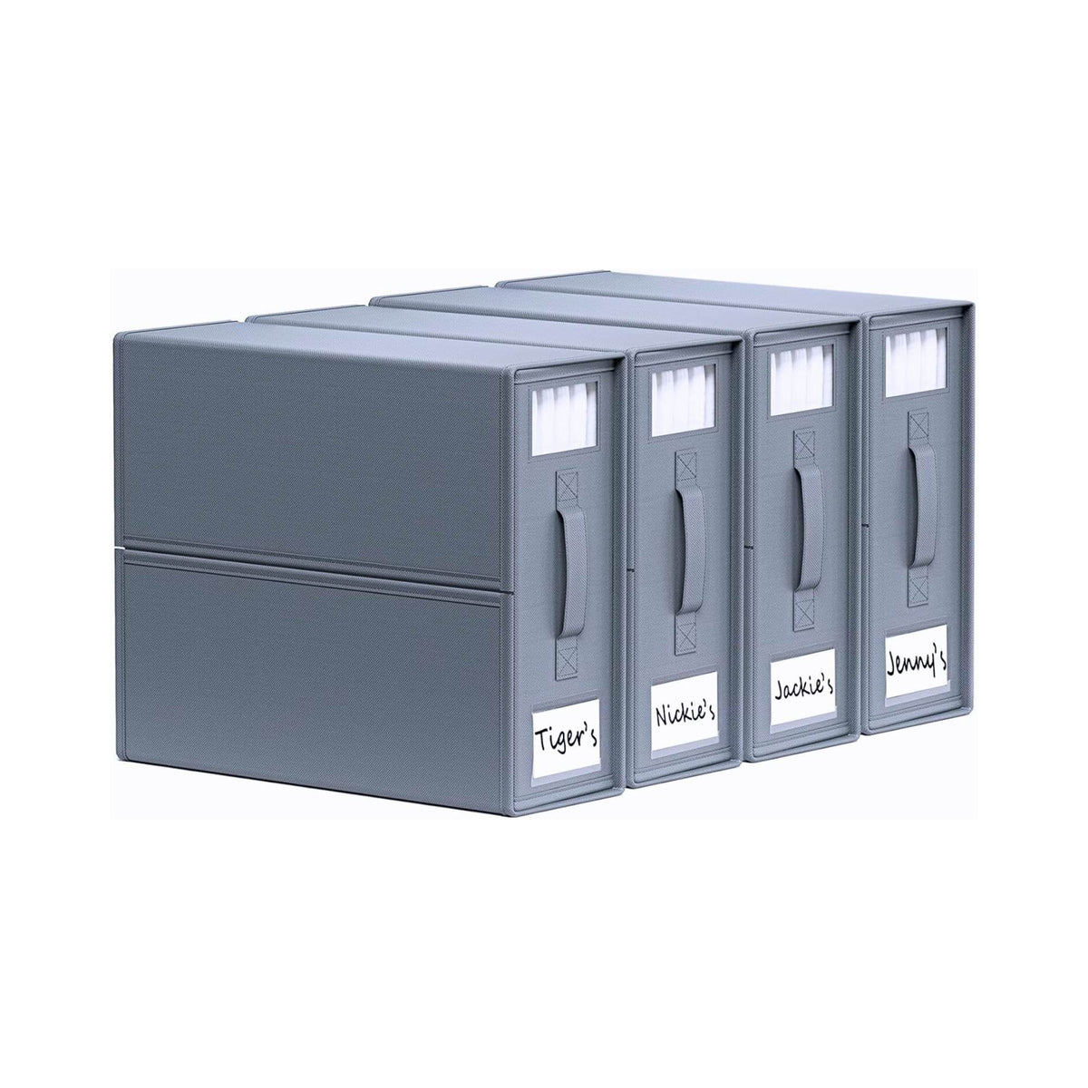 Kitchee 4x Foldable Bed Sheet Storage Box - Linen + Closet Organiser Grey