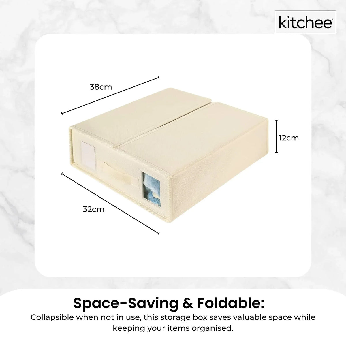 4x Kitchee Foldable Bed Sheet Storage Box - Linen and Closet Organiser Beige
