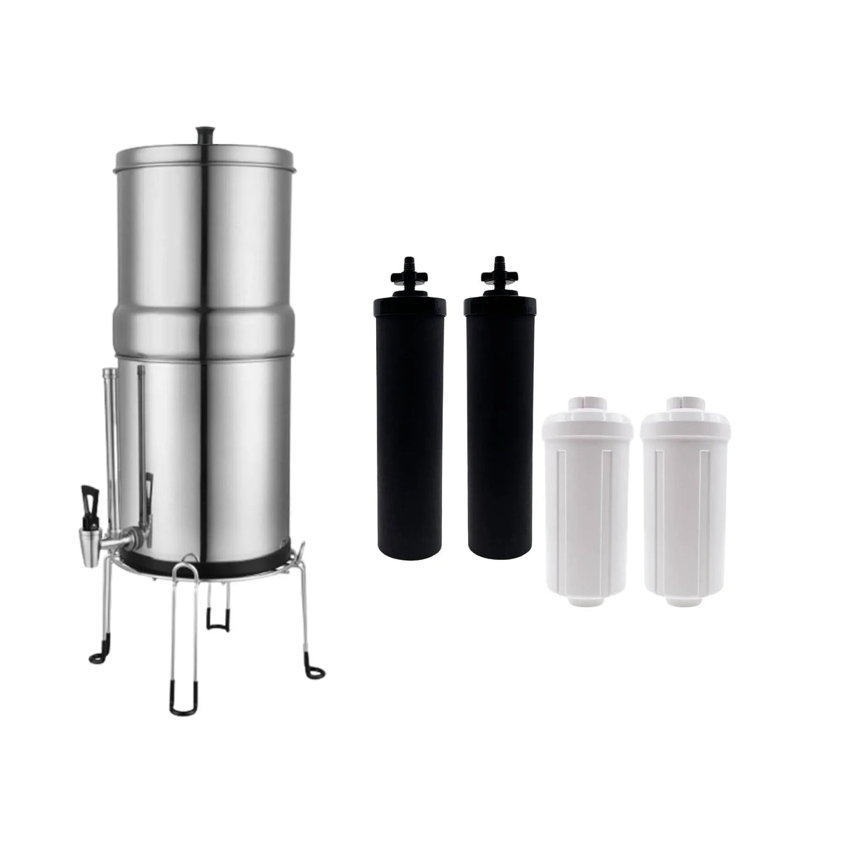 Orku 23L Gravity Benchtop Water Filter System with Gauge - Stainless Steel