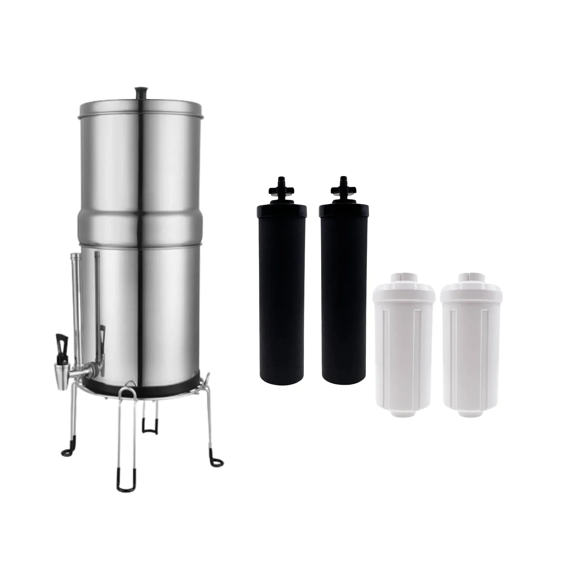 Orku 23L Gravity Benchtop Water Filter System with Gauge - Stainless Steel