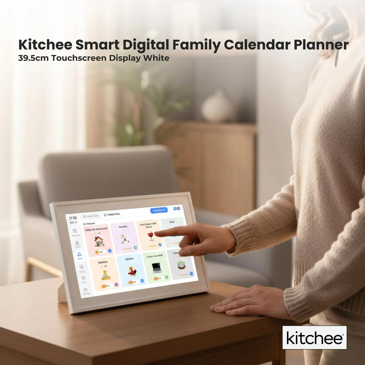 Kitchee 15.6" Digital Calendar Smart Family Planner - 39.6cm Touchscreen White