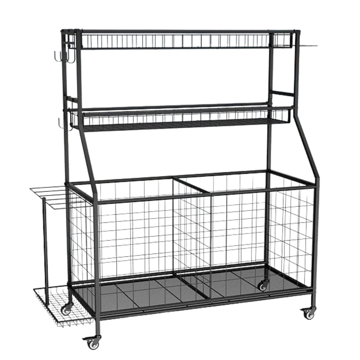 Social Hike Sports Equipment Storage Organiser and Side Rack Garage Trolley