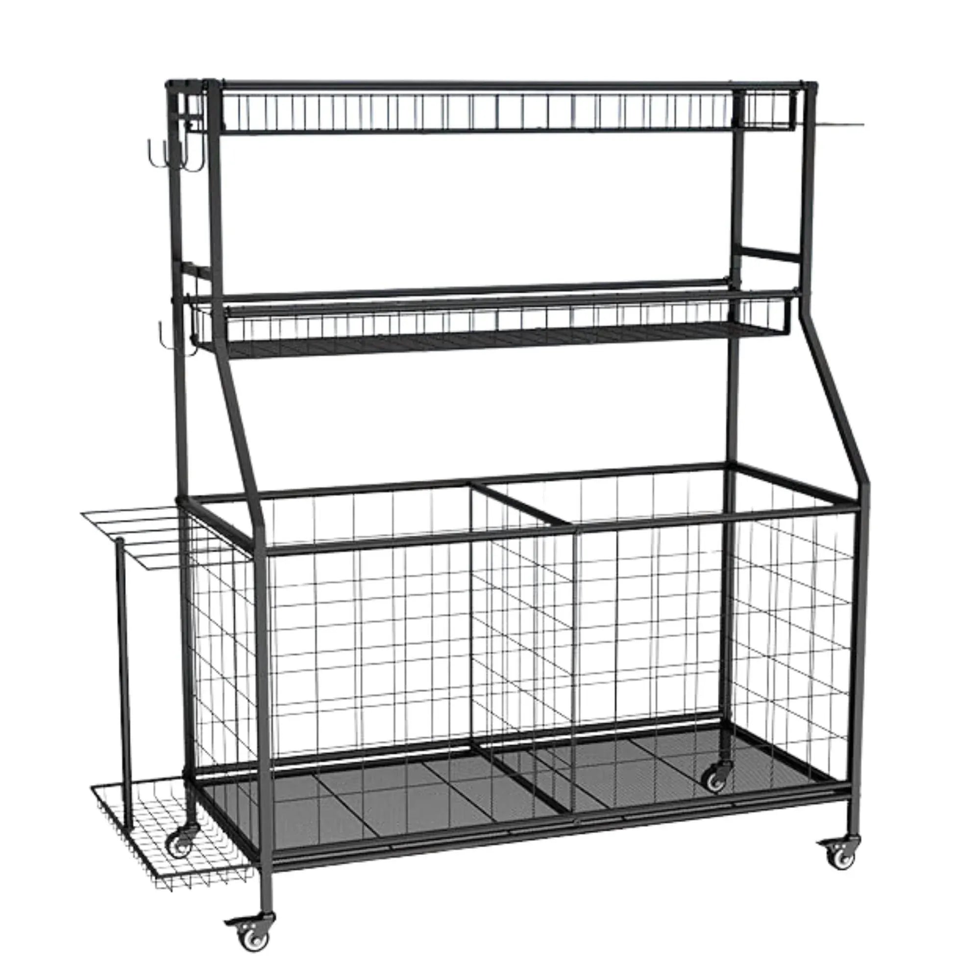Social Hike Sports Equipment Storage Organiser and Side Rack Garage Trolley