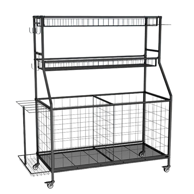 Social Hike Sports Equipment Storage Organiser and Side Rack Garage Trolley