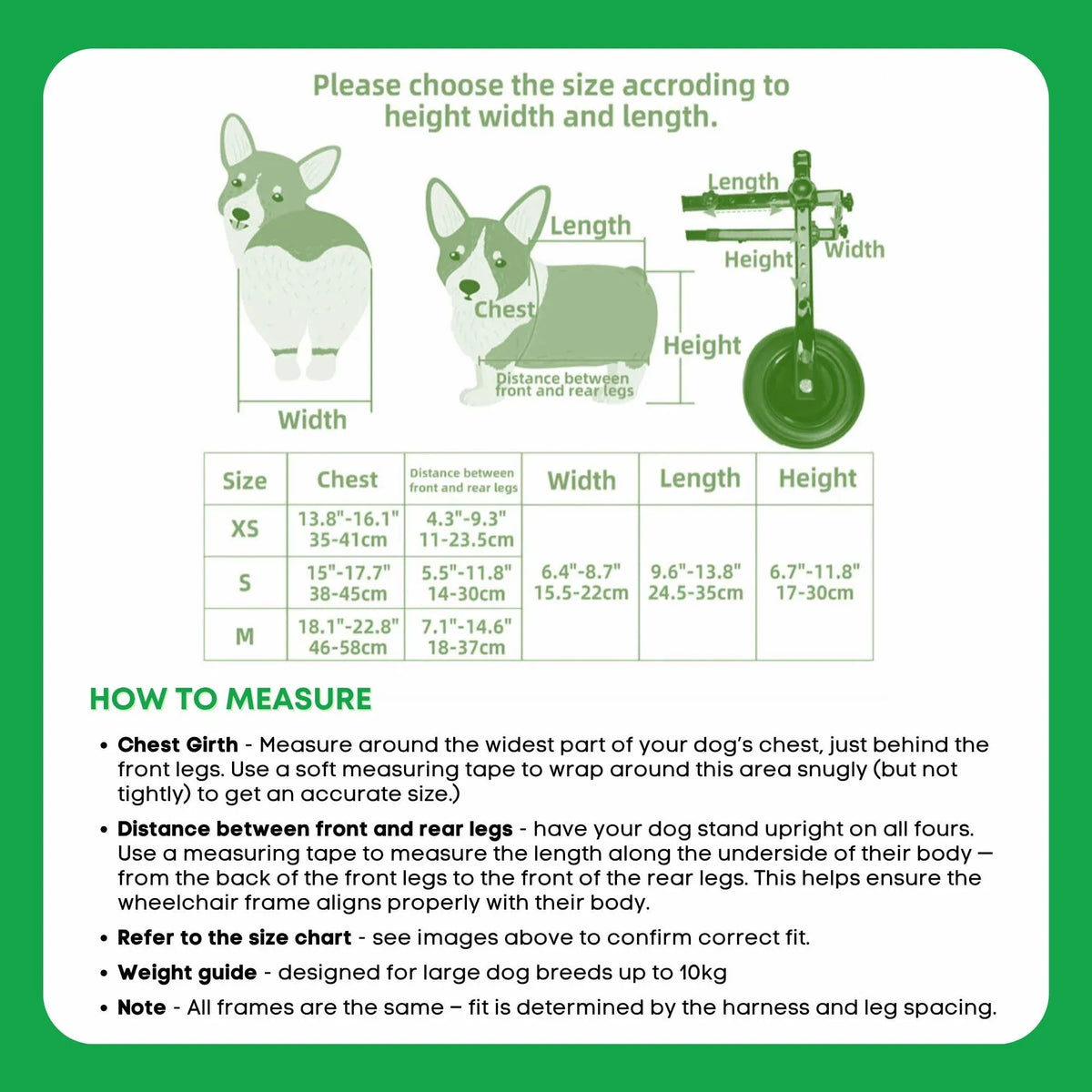 Rooster Farms Replacement Harness for Dog Wheelchair S - Little Dogs Up to 10Kg