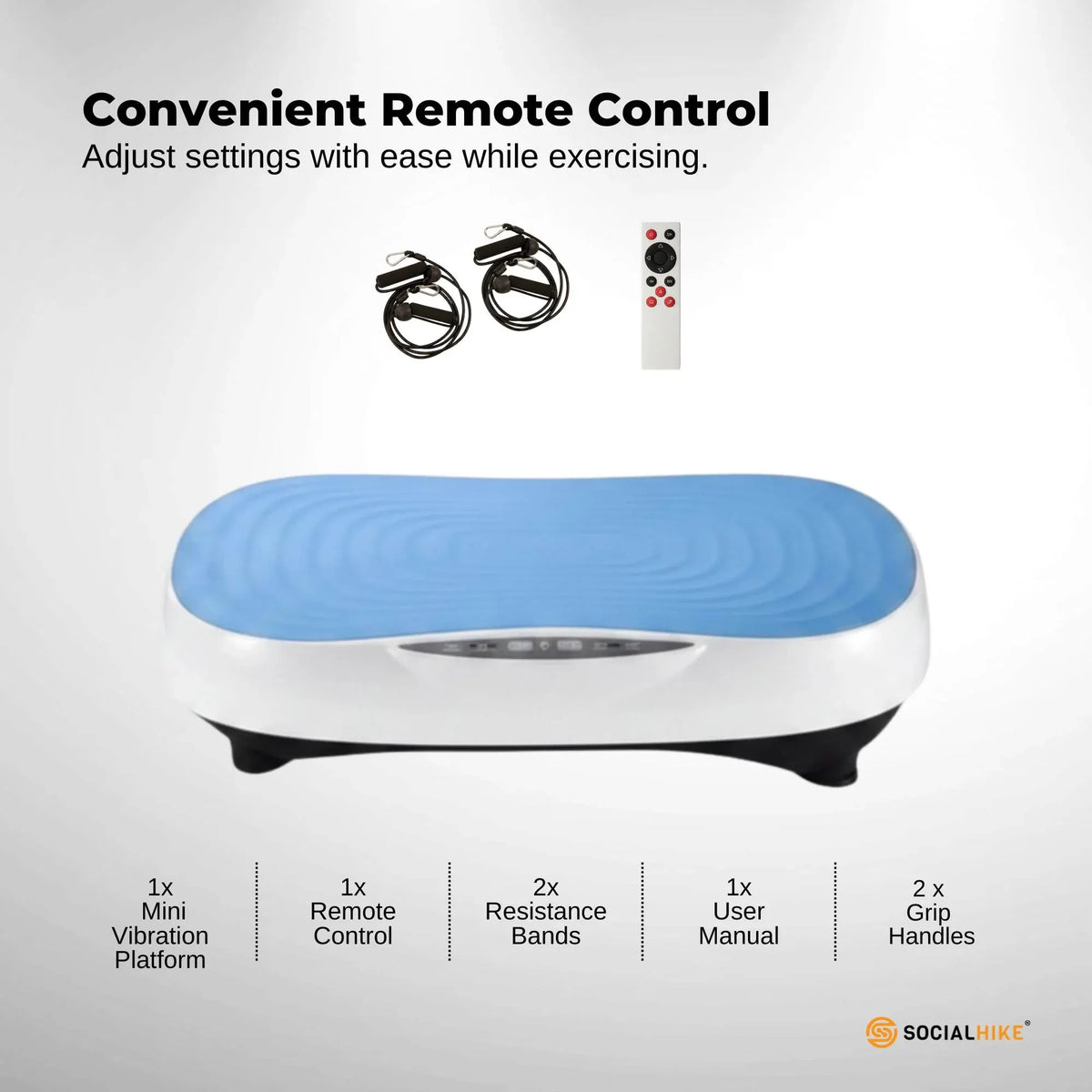 Social Hike 55cm Vibration Plate Machine Full Body Exercise Platform 200W Blue