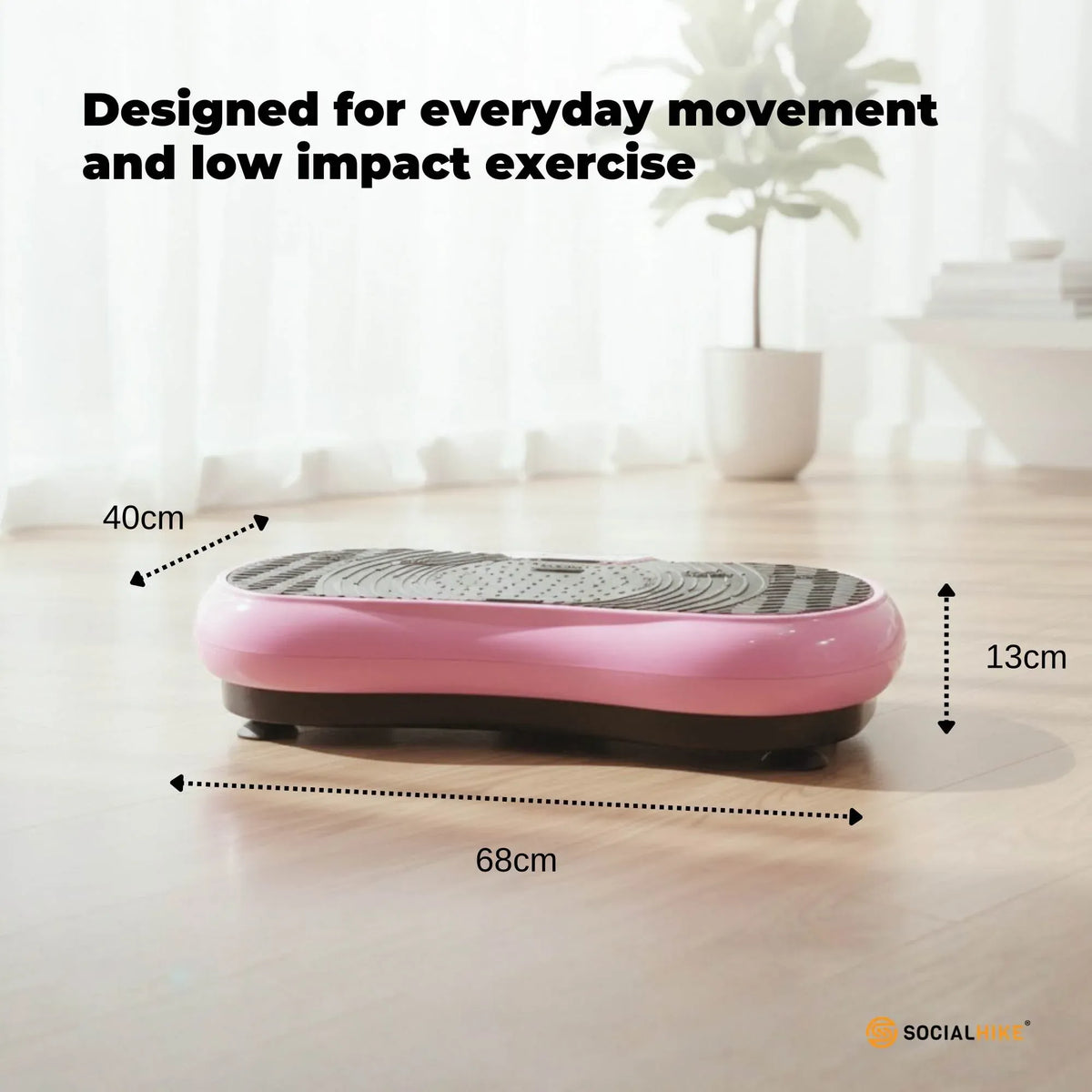 Social Hike 68cm Vibration Plate Machine Full Body Workout Platform Pink