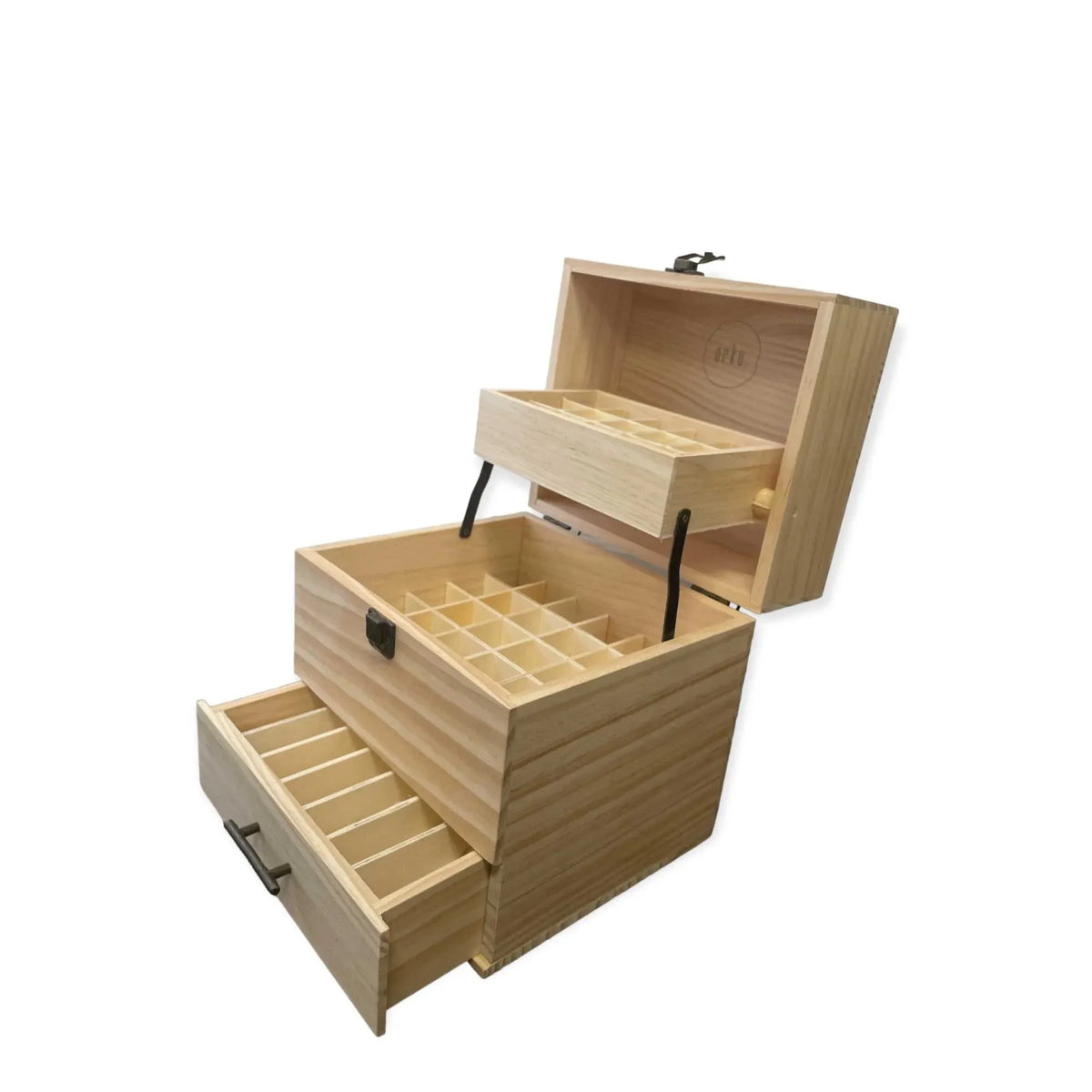 Orku 59 Essential Oil Bottle Storage Box - Wooden 3 Tier Aromatherapy Organiser