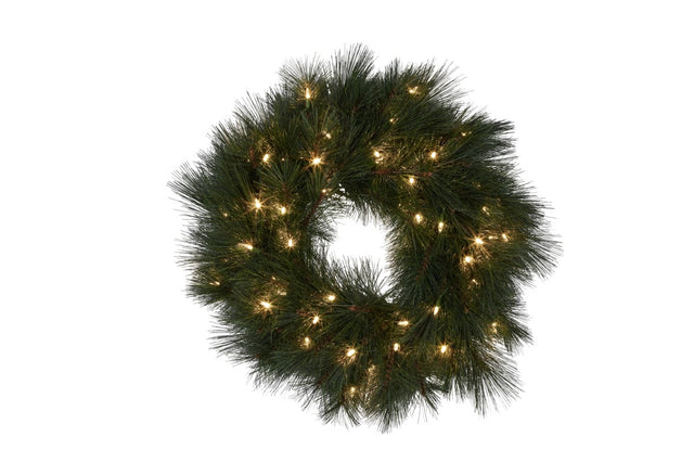 Christabelle 61cm Christmas Wreath Long Needle w/ LED Lights Front Door Ornament