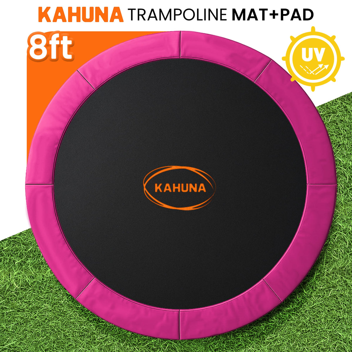 Kahuna 8ft Replacement Trampoline Safety Pad Cover and Jumping Spring Mat - Pink