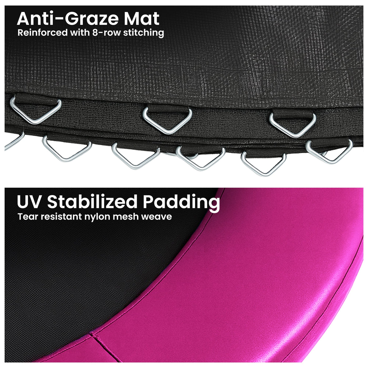 Kahuna 8ft Replacement Trampoline Safety Pad Cover and Jumping Spring Mat - Pink
