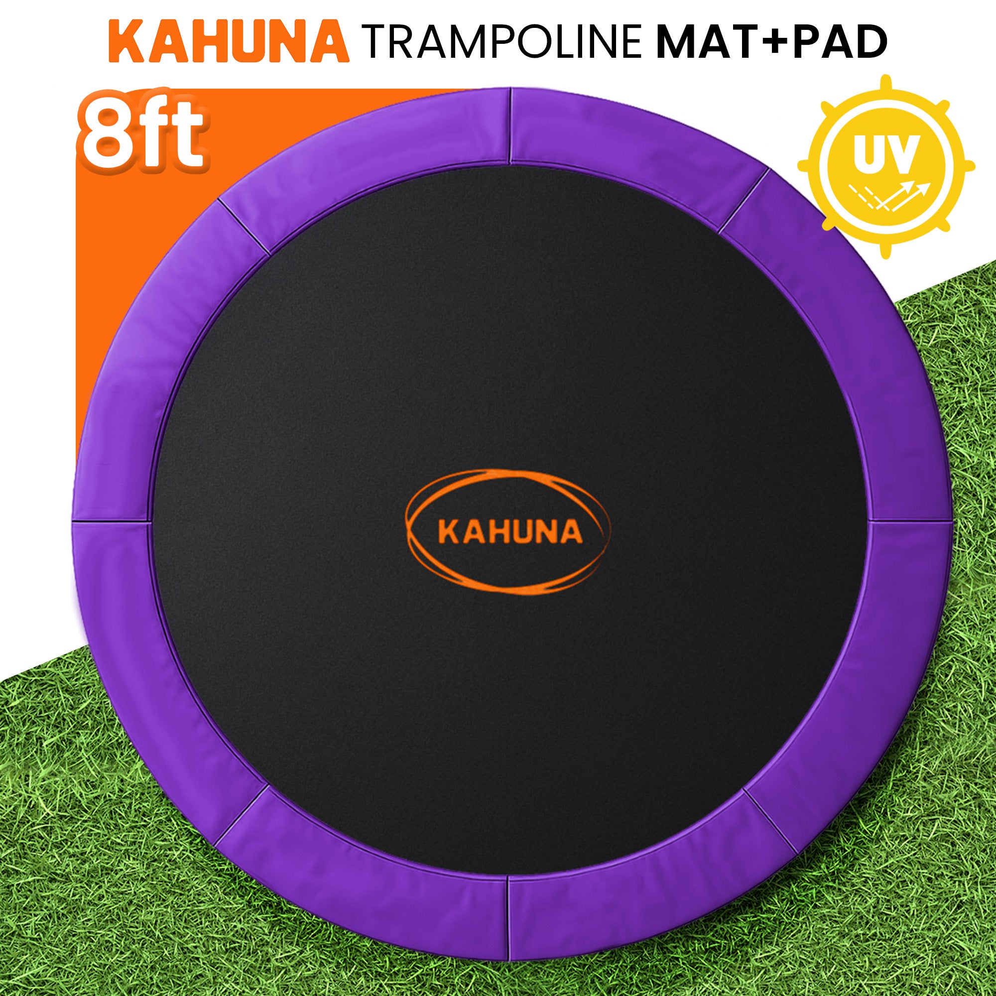 Kahuna 8ft Replacement Trampoline Safety Pad Cover and Jumping Spring Mat - Purple