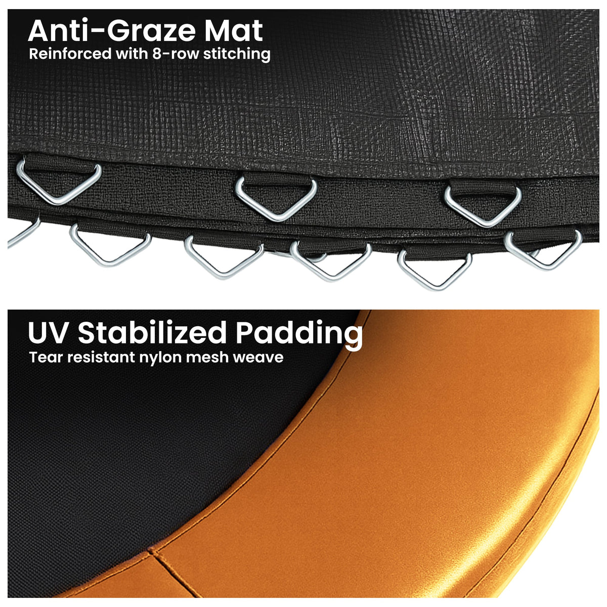 Kahuna 10ft Replacement Trampoline Safety Pad Cover and Jumping Spring Mat - Orange