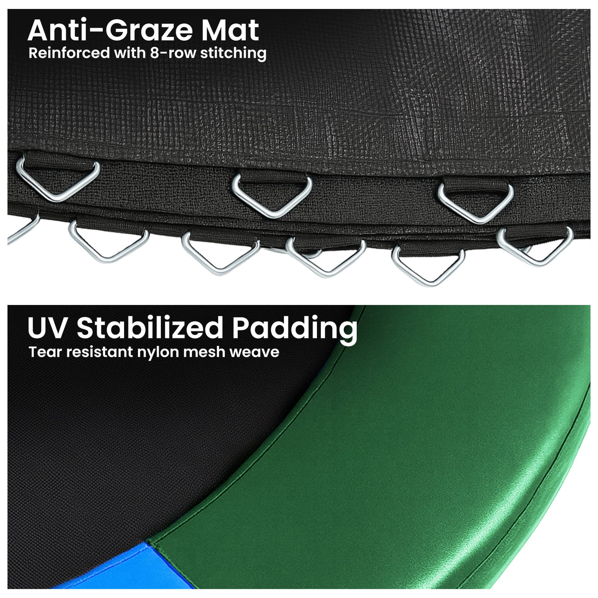 Kahuna 10ft Replacement Trampoline Safety Pad Cover and Jumping Spring Mat - Rainbow