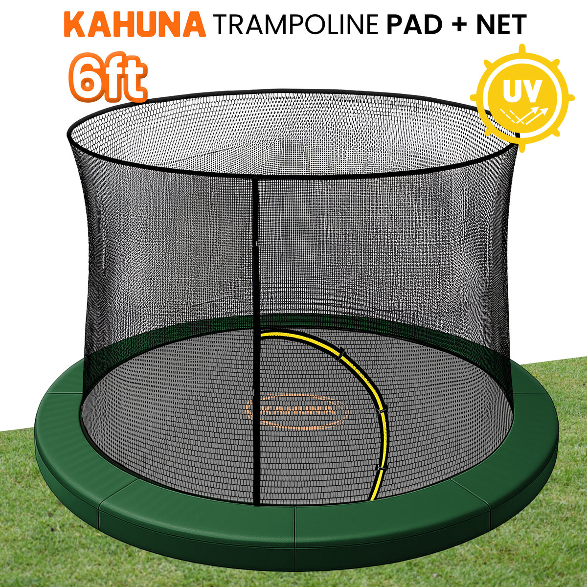 Kahuna 6ft Trampoline Pad and Net - Green