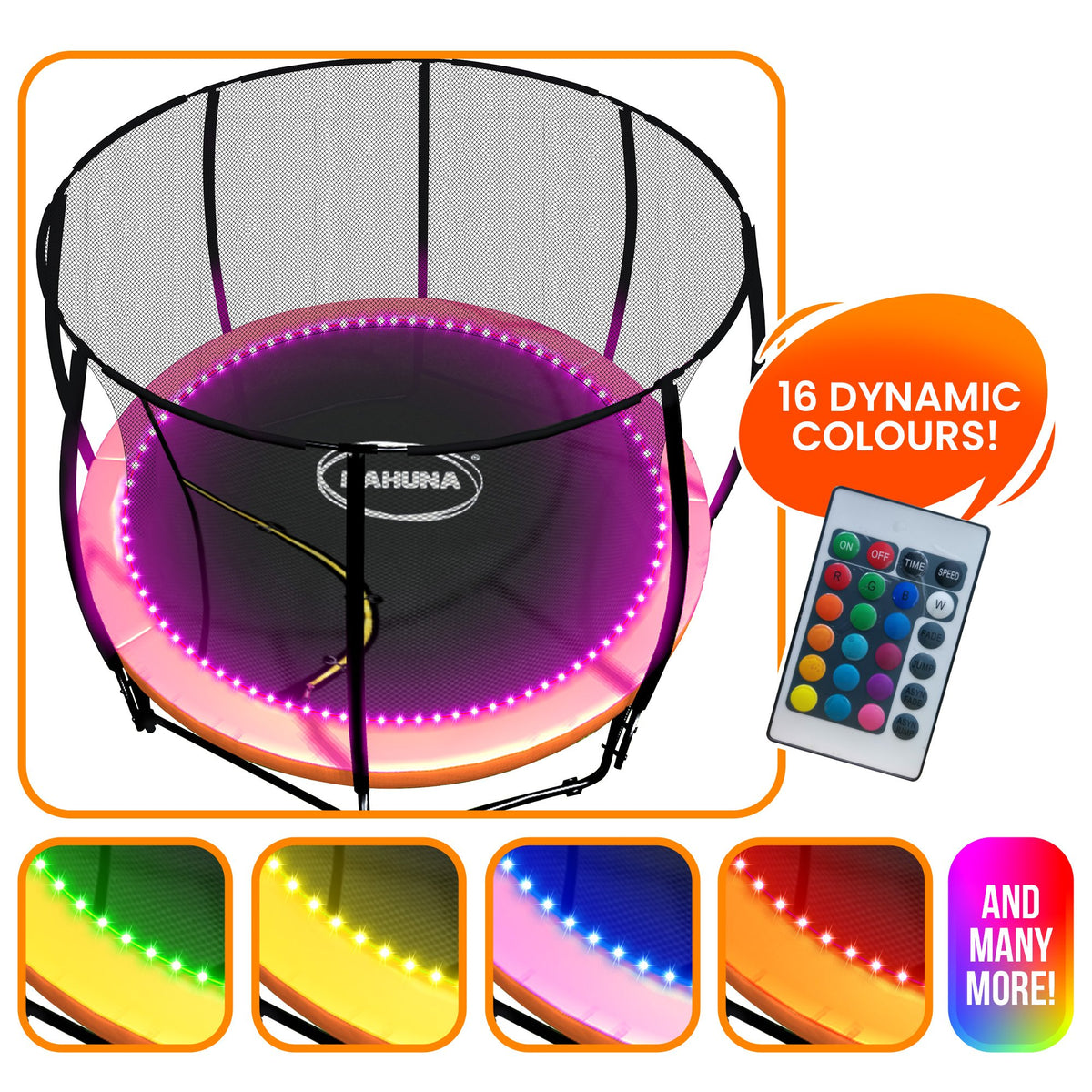 Kahuna LED Kit Suits 12ft Trampolines Multi-Colour Smart Motion Sensor Lighting with 16 colours