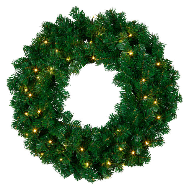 Christabelle 61cm Chadwick Christmas Wreath w/ LED Lights Front Door Ornament