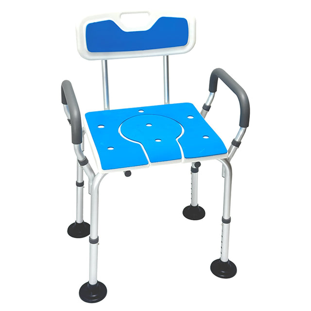 Orthonica Height Adjustable Aluminium Commode Shower Chair Soft Stool Seat Aid