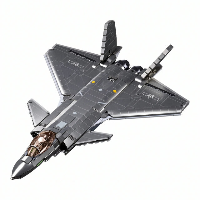 Sluban B1187 Model Kit 1:44 J20 Mighty Dragon Chinese Stealth Fighter Jet Plane Modern PLAAF Building Block DIY Set Toy