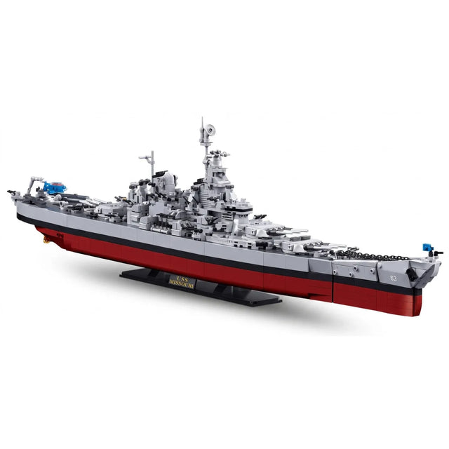 Sluban B1291 Model Kit 1:350 USS Missouri BB63 Mighty Mo Battleship Warship WWII Navy Vessel Boat Blocks DIY Set Toy