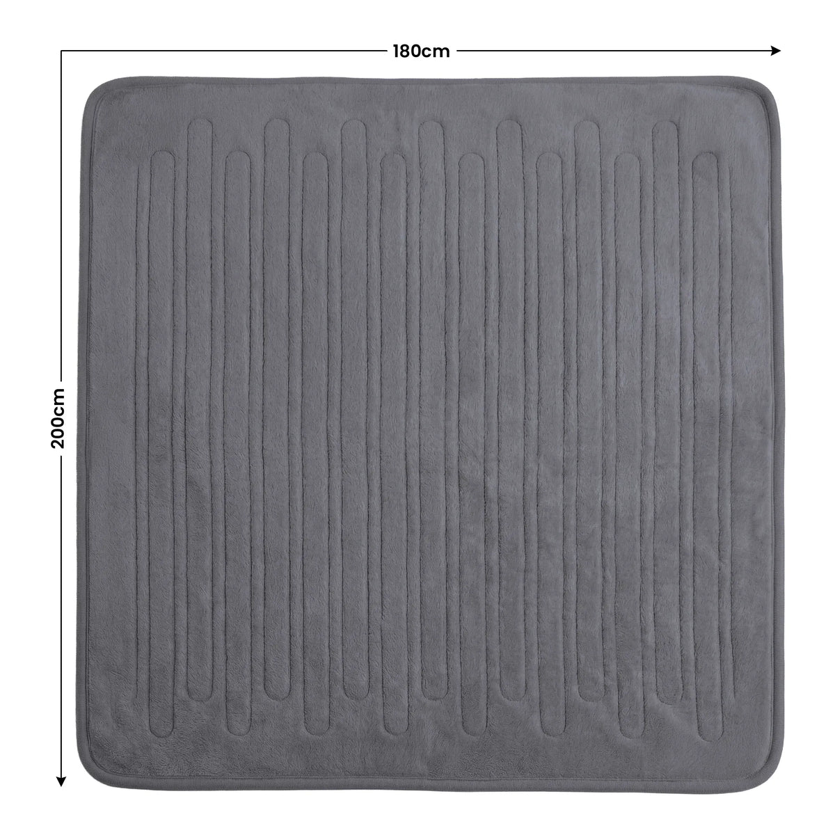 Laura Hill XL Electric Heated Blanket Throw Soft Coral Fleece with 10 Heat Settings - Grey