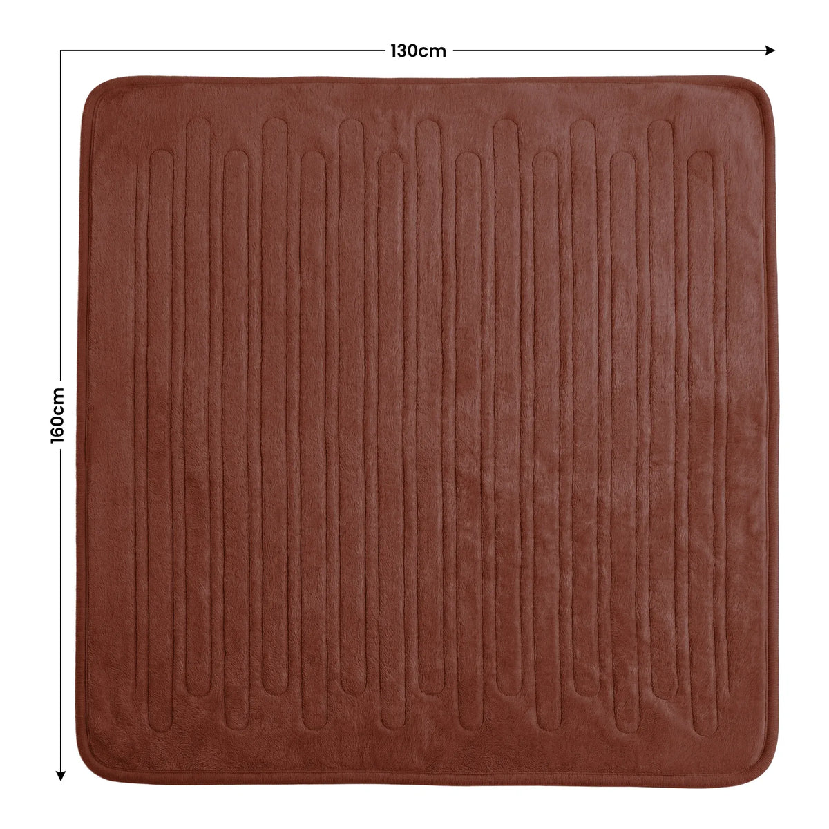 Laura Hill Electric Heated Blanket Throw Soft Coral Fleece w/ 9 Heat Settings - Brown
