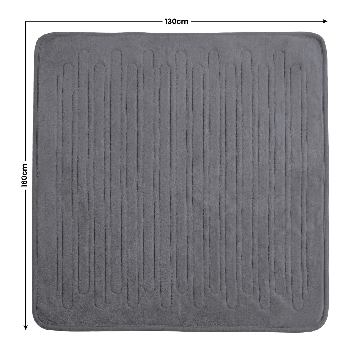 Laura Hill Electric Heated Blanket Throw Soft Coral Fleece w/ 9 Heat Settings - Grey