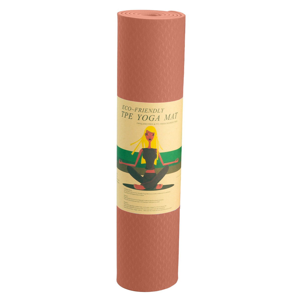 Powertrain Dual Layer 6mm Yoga Mat | Peach | Non-slip Surface And Carry Strap For Ultimate Comfort And Portability