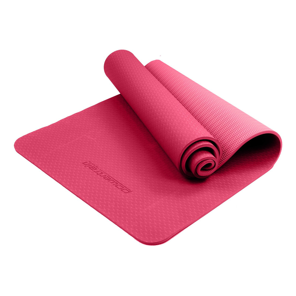 Powertrain Dual Layer 6mm Yoga Mat | Pink | Non-slip Surface And Carry Strap For Ultimate Comfort And Portability