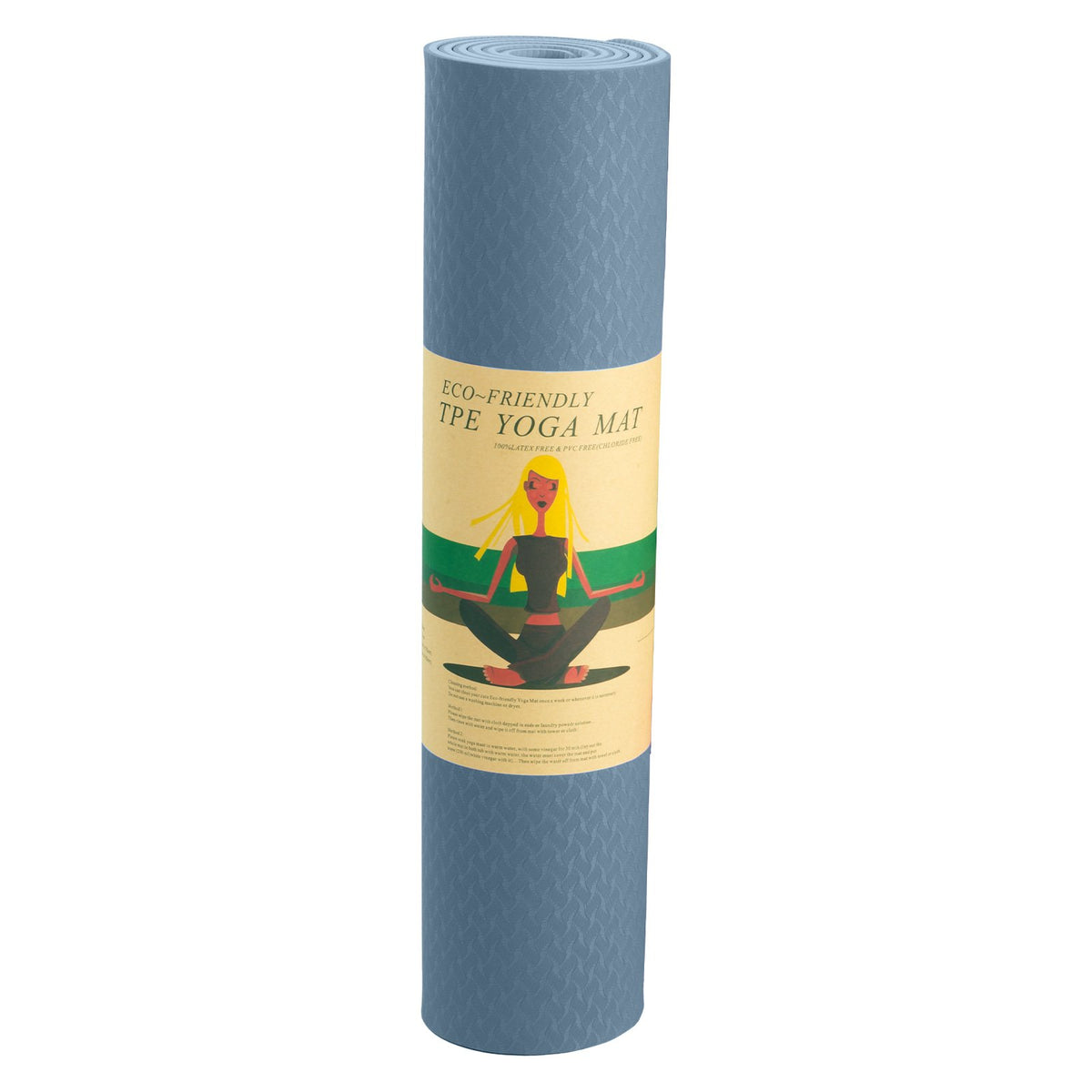 Powertrain Dual Layer 6mm Yoga Mat | Sky Blue | Non-slip Surface And Carry Strap For Ultimate Comfort And Portability