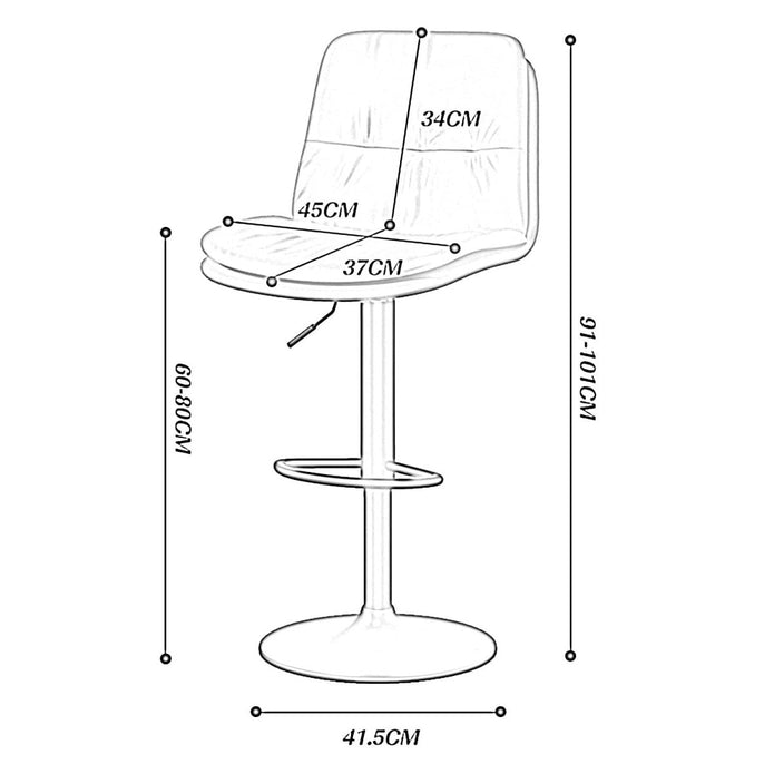 SERENITà Bar Stools Kitchen Bar Stool Leather Barstools Swivel Gas Lift - 085657
