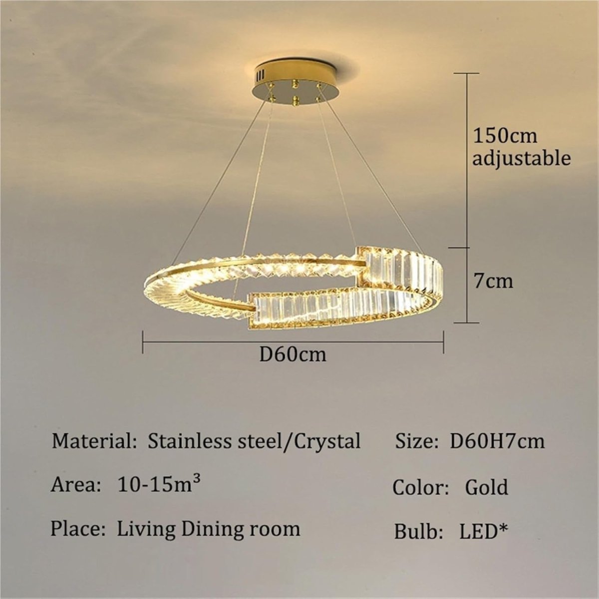 BAMDECOR C3318/1 Modern Crystal Chandeliers Lighting Fixtures - 853977