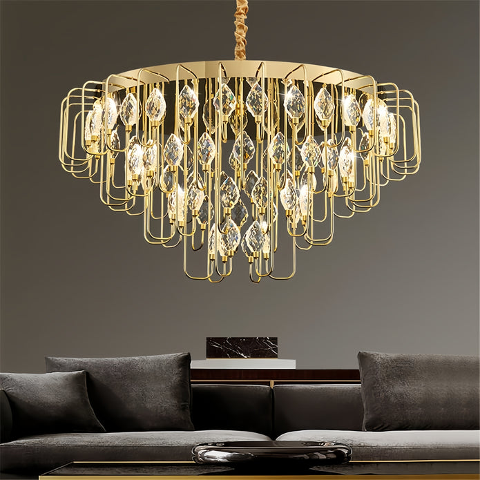 BAMDECOR C3345 Modern Luxury Crystal-leaf Chandelier LED Fashion Creativity