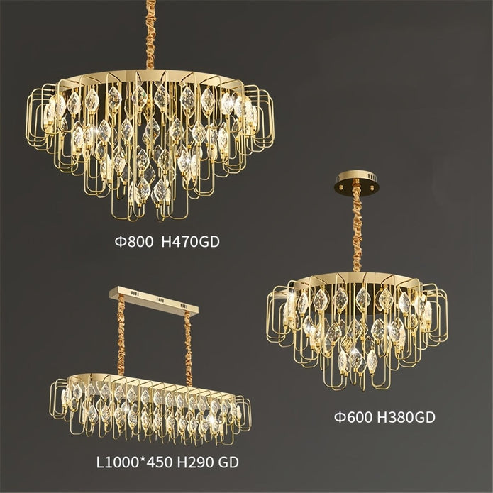 BAMDECOR C3345 Modern Luxury Crystal-leaf Chandelier LED Fashion Creativity