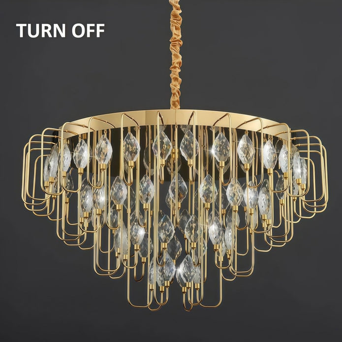 BAMDECOR C3345 Modern Luxury Crystal-leaf Chandelier LED Fashion Creativity