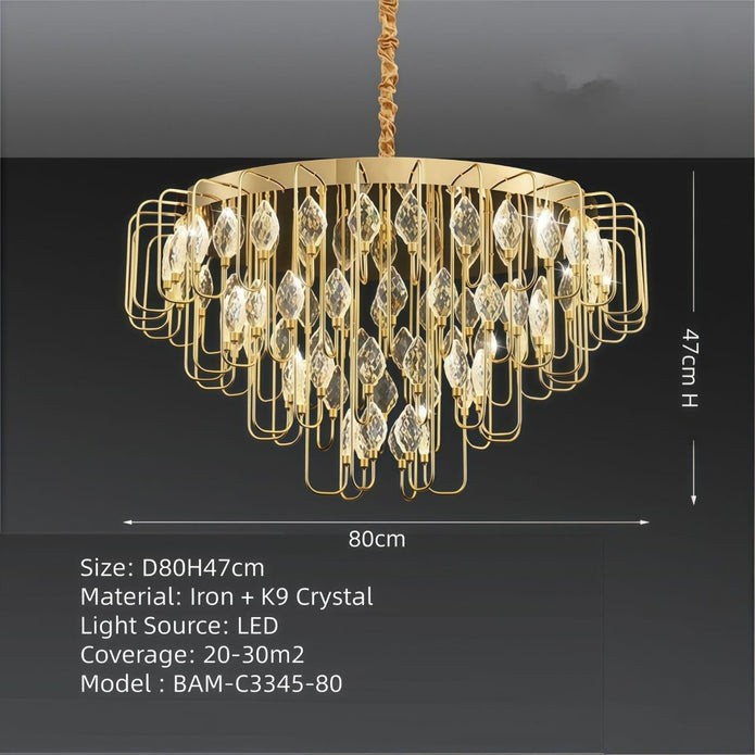 BAMDECOR C3345 Modern Luxury Crystal-leaf Chandelier LED Fashion - 669013