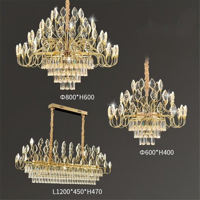 BAMDECOR C3347 Modern Luxury Crystal-leaf Chandelier LED Fashion - 662460
