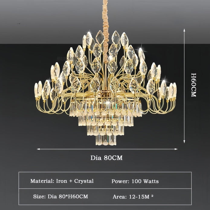 BAMDECOR C3347 Modern Luxury Crystal-leaf Chandelier LED Fashion - 662460